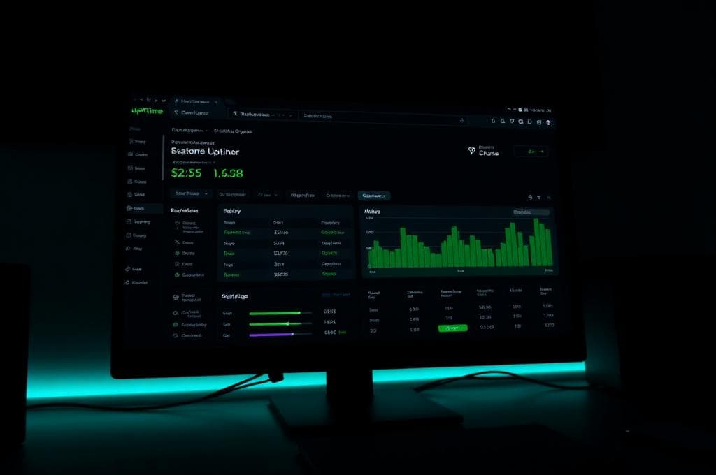 Website uptime monitoring dashboard