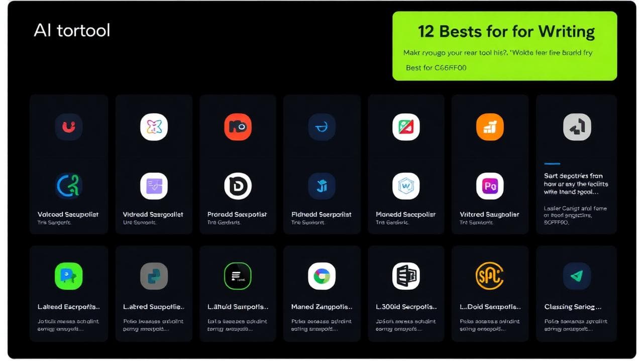 Comparison grid of 12 free AI tools with use-case labels and free tier badges