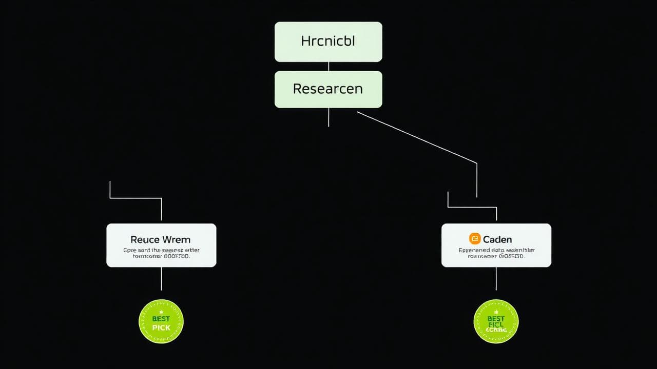 Decision flowchart for choosing the right free AI tool based on use case: writing, research or coding