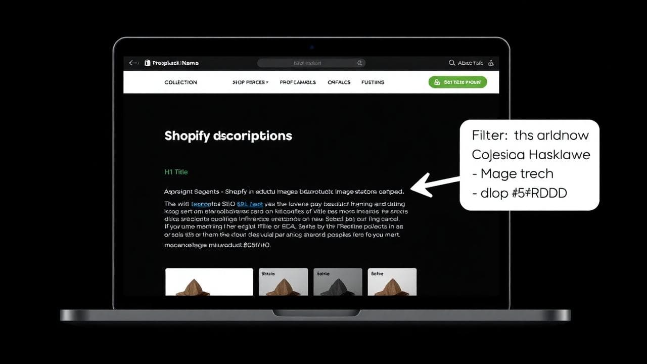 Optimised Shopify collection page showing keyword-focused H1, descriptive text and product grid