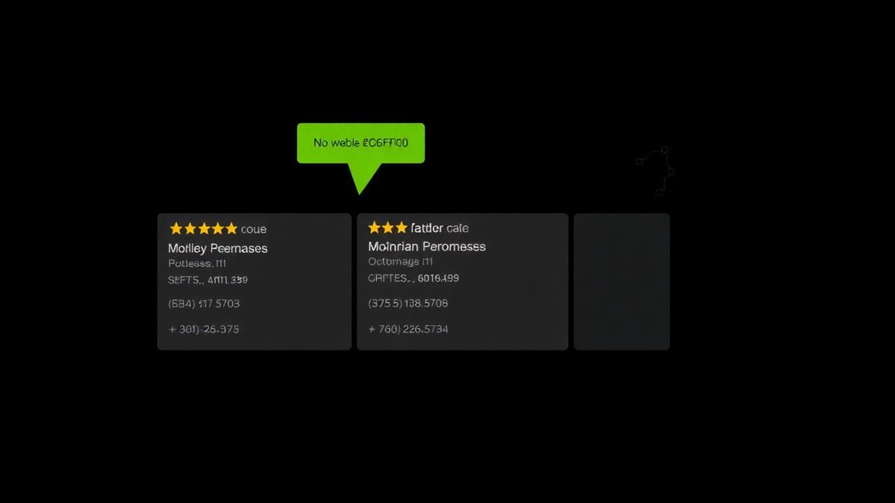 Google Maps 3-pack for web design Omaha showing local agency listings with reviews and contact details